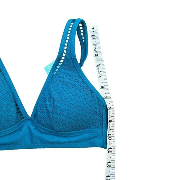 Sea Level Amazing Lace Long Line Tri Swim Bra Bikini Top Seafoam Blue Size 4 US - Picture 4 of 12